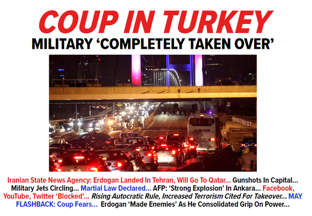Coup In Turkey By Military To Depose Erdogan July 15th, 2016