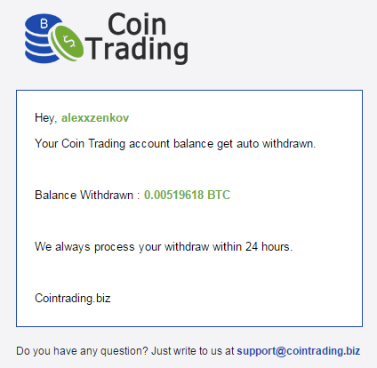 Payment Proof of coin trading