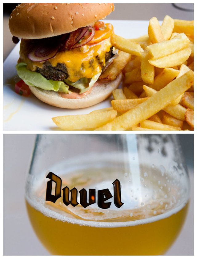 belgian beer and burger