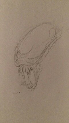 xenomorph head drawing