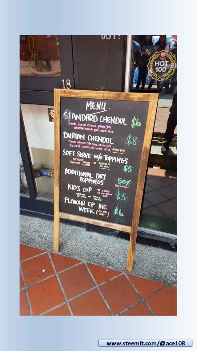 Menu board