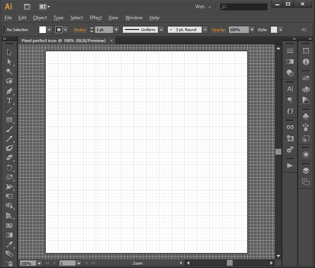 Blank artboard for icon design