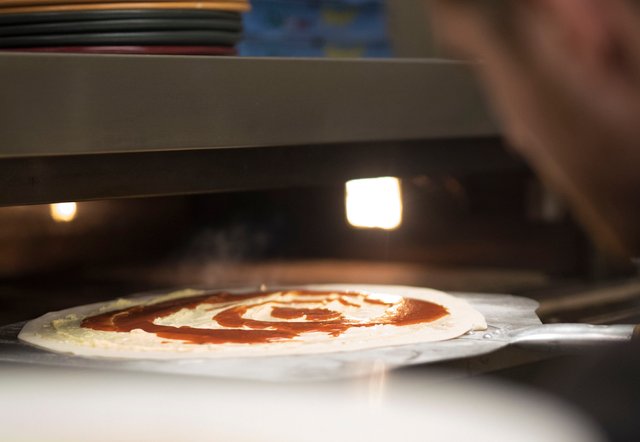 Baking the garlic bread