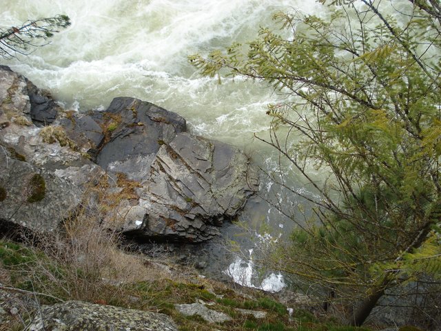 Looking down the cliff