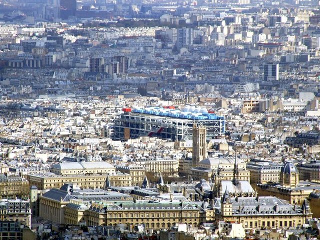 Centre Pompidou seen from Montparnasse Tower