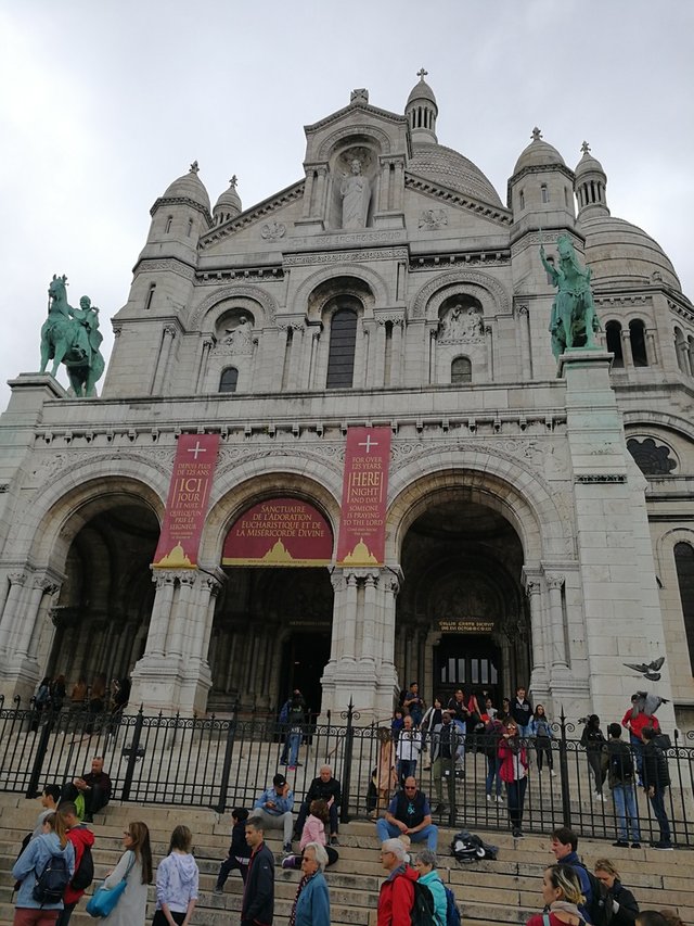 The basilica looming ahead of us