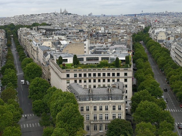 Rooftop garden seen from the Arc de Triomphe