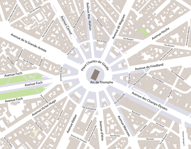 Map of Paris avenues