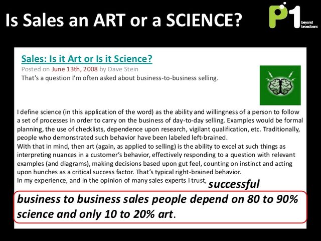 Sales: Art or Science?