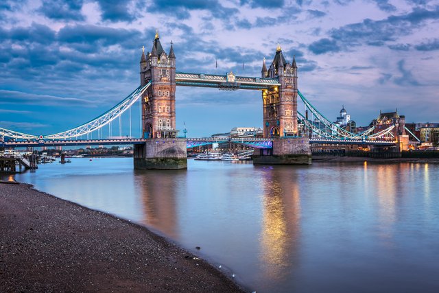 Famous Tower Bridge at Sunset, London, United Kingdom