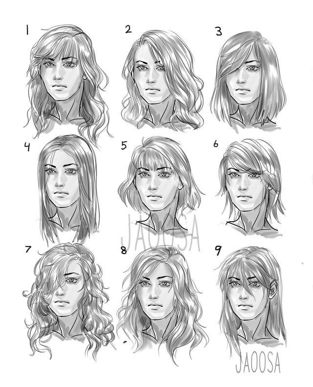 Female hair reference. (Short)