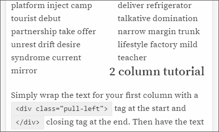 Two-column formatting often breaks on mobile devices.