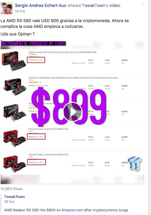 noticia de venta de GPU para minería