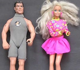 barbie and action man
