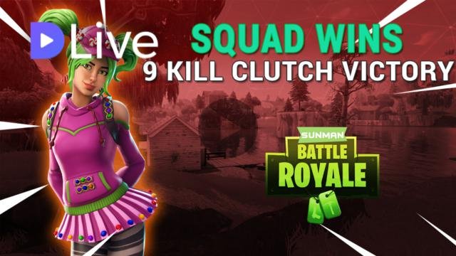 fortnite victory royale gameplay 9 kills squad clutch - clutch fortnite thumbnail