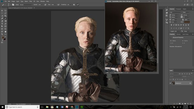 Gwen of Tarth painting in progress by IAmWade 3/14/2018