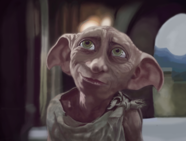 Dobby the Free Digital Painting by Wade Hill