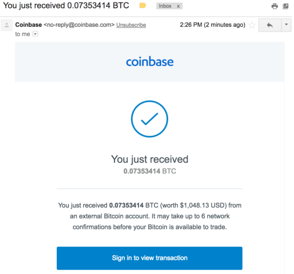 coinbase confirmation email steem to btc to usd