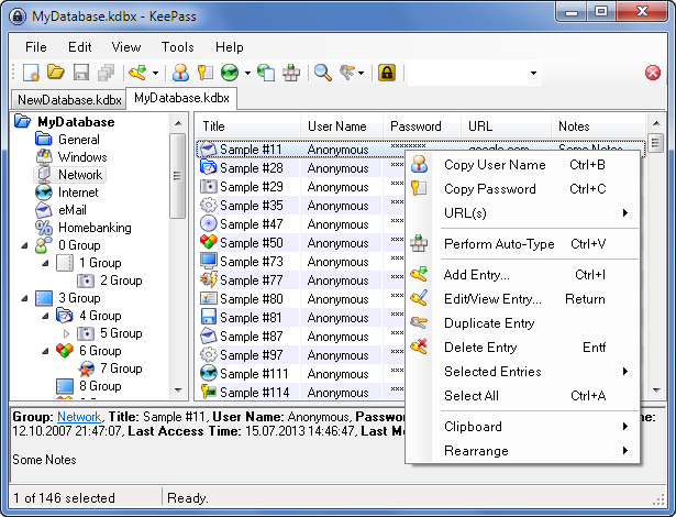 KeePass GUI image