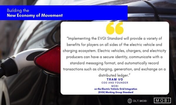 MOBI Announces the First Electric Vehicle Grid Integration Standard on Blockchain in Collaboration with Honda, PG&E, and GM Among Others