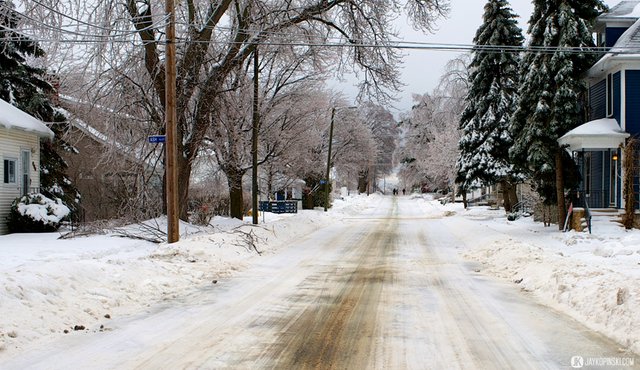 GANANOQUE, CANADA - December 22: Icestorm on December 22, 2013 in Gananoque, Ontario, Canada. - Jay Kopinski