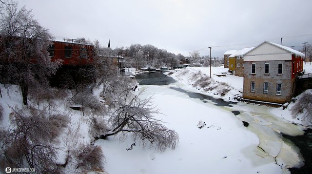 GANANOQUE, CANADA - December 22: Icestorm on December 22, 2013 in Gananoque, Ontario, Canada. - Jay Kopinski