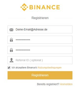 Binance Registrierung