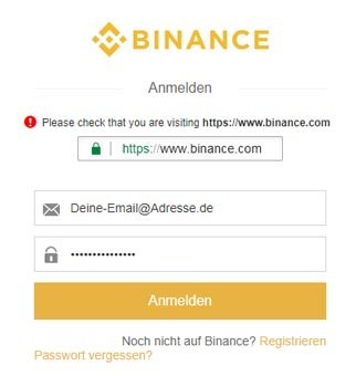 Binance Registrierung