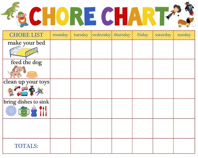 Resultado de imagen para task table for children for commitment