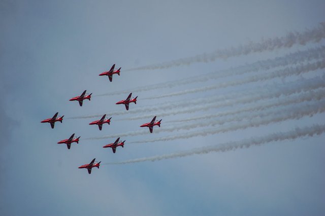 Red Arrows at the Farnborough Airshow