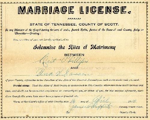 marriage license