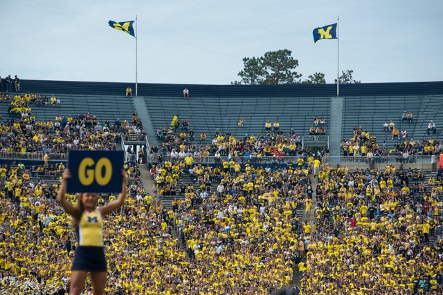 Image result for michigan stadium students attendance empty