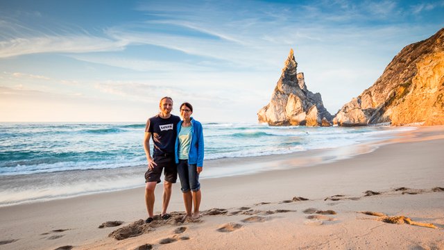 me and my girlfriend at Ursa beach