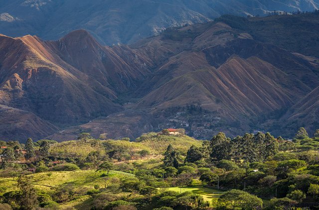 Closeup of Vilcabamba valley in the morning