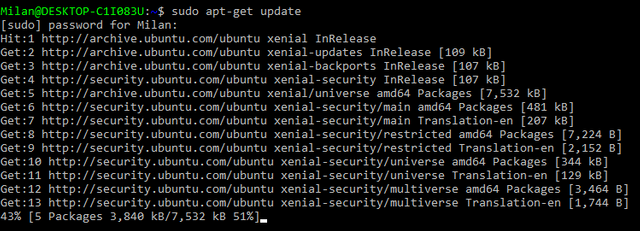 sudo apt-get update