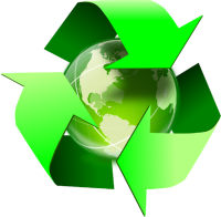 A green shopper recycles
