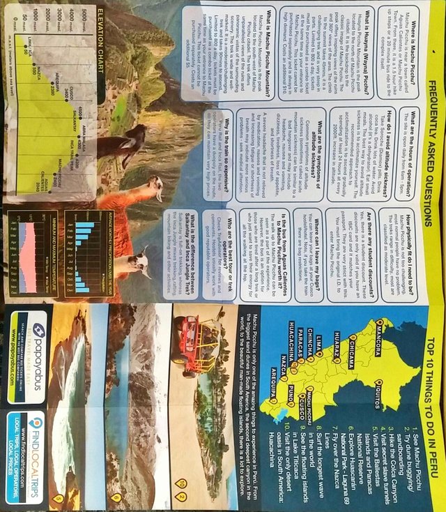 Peru trip booklet page 1
