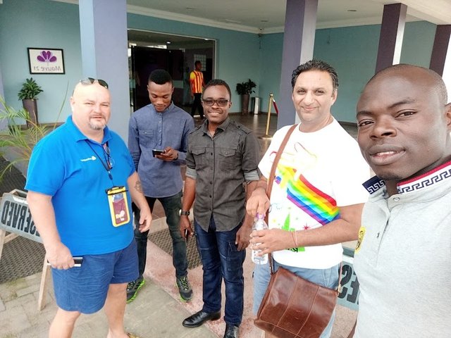 Fraser Douther with Olawale Daniel, Rufus Udeme and Pinakee Naik at Mauve 21 Events Centre, Ibadan, Oyo State, Nigeria