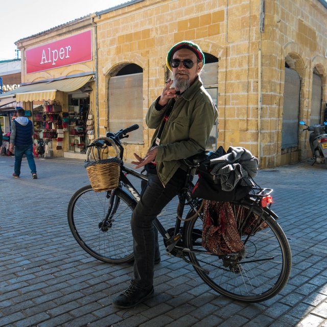 man with bike