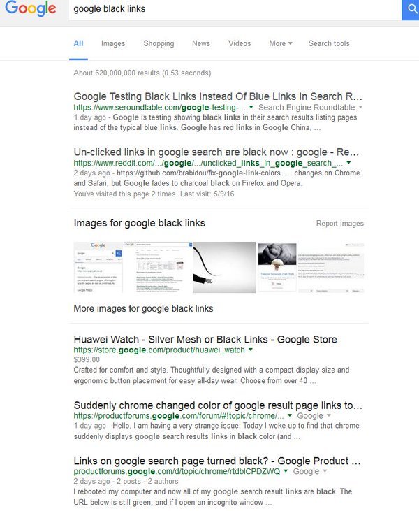 black links google