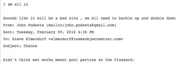 John Podesta referencing wet works days before Scalia dies