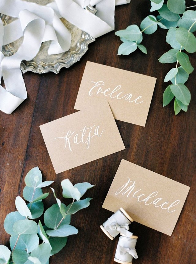 Calligraphy Escort Cards Wedding Decor 2019