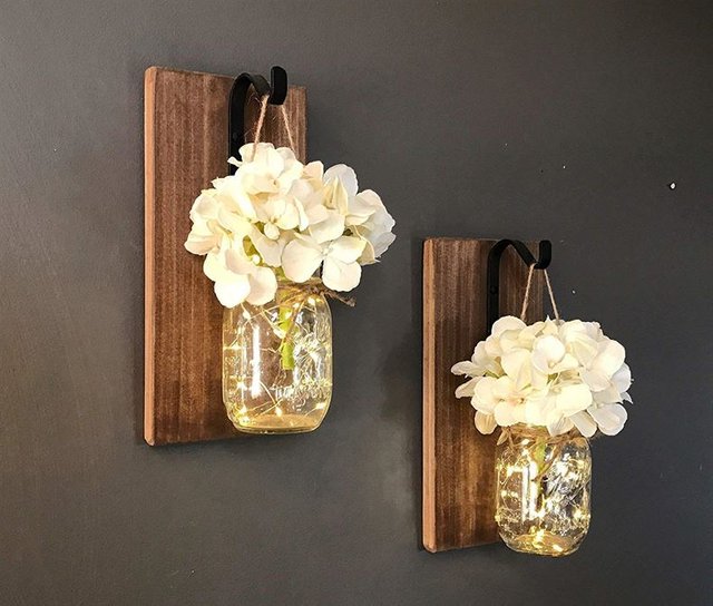 Set Of 2 Rustic Wall Sconces Wedding Decor 2019