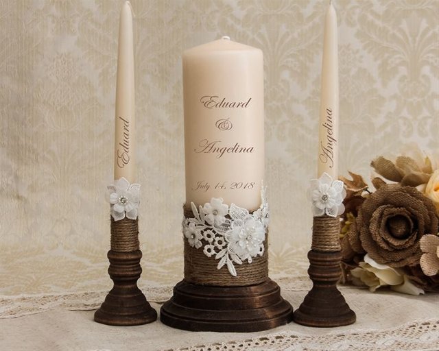 Rustic Twine And Lace Unity Candle Wedding Ideas