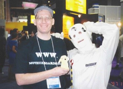 Spot at Comdex 1997 with a crash dummy
