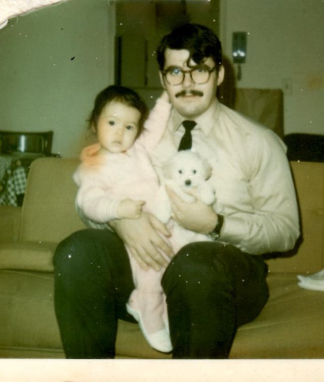 Baby Meredith Loughran and her dad