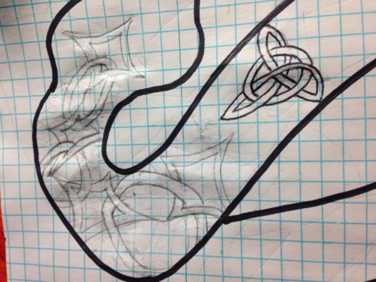 Meredith Loughran doodle art Celtic snake