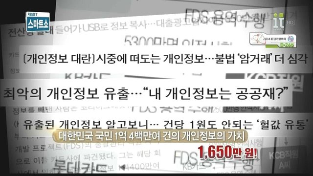 전세계 공공제로 전락한 대한민국 국민의 개인정보. 1,650만원 이라니 1,000원도 안할듯...