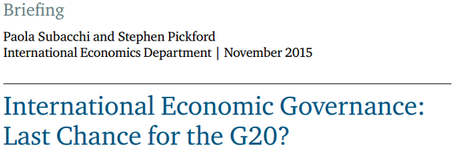 International Economic Governance: Last Chance for the G20?