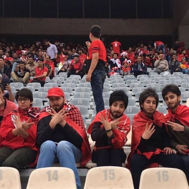 Women Are Not Allowed To Attend Soccer Matches In Iran. 5 Girls Sneak In Azadi Stadium In Disguise To Celebrate Persepolis Championship In Iran's Persian Gulf Pro League